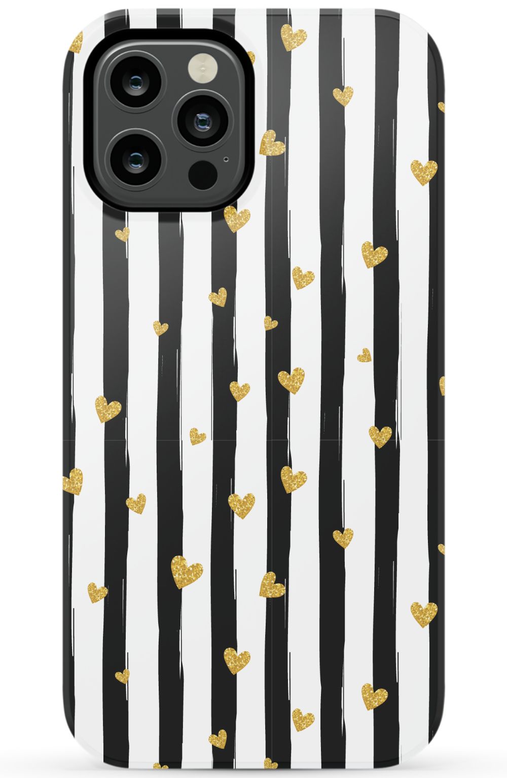 Personalized Stripes & Hearts Phone Case