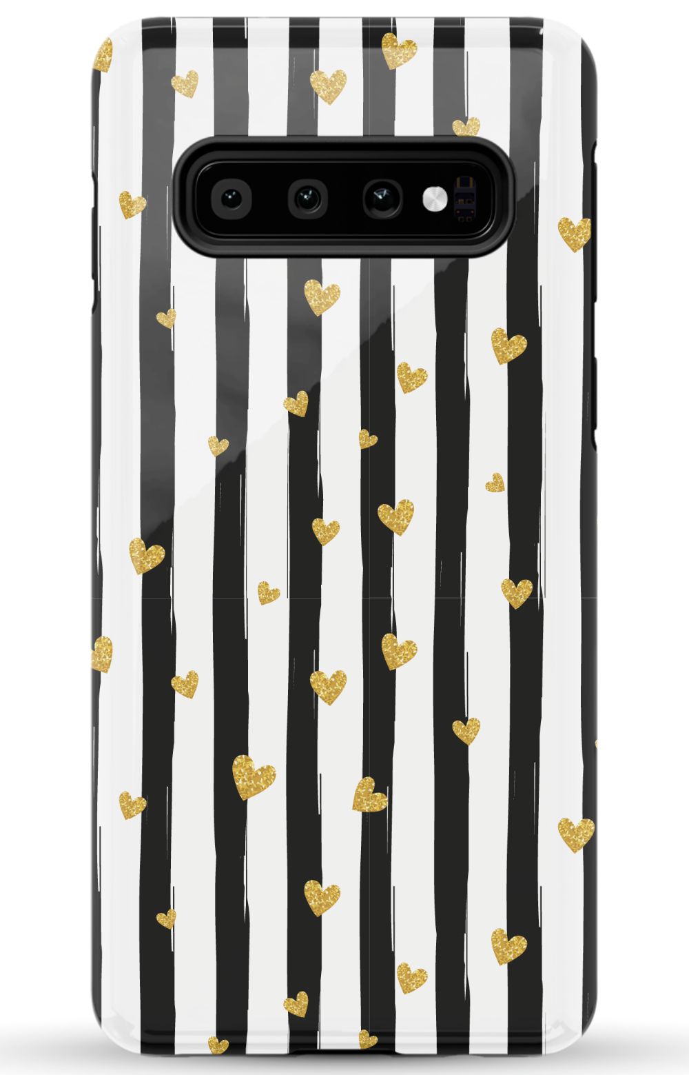 Personalized Stripes & Hearts Phone Case