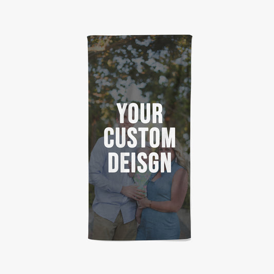 Custom beach towel with personalized photo design - microfiber, quick-drying
