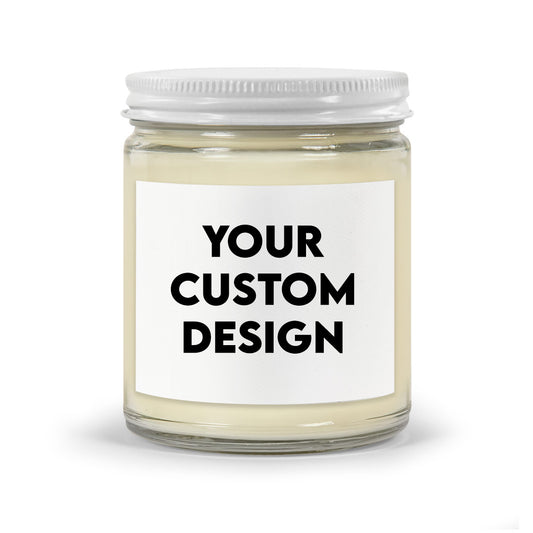 Custom small candle with personalized photo label - 7.5oz soy blend