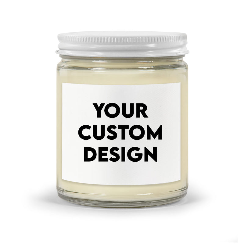 Custom small candle with personalized photo label - 7.5oz soy blend