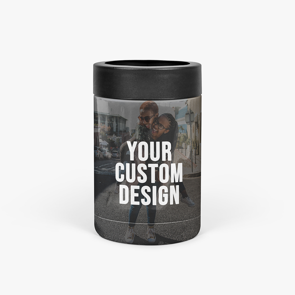 Custom insulated can koozie with personalized photo design - neoprene