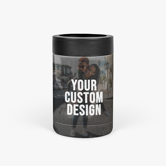 Custom insulated can koozie with personalized photo design - neoprene