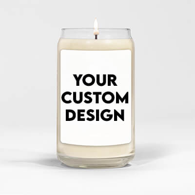 Custom large candle with personalized photo label - 13.75oz soy blend