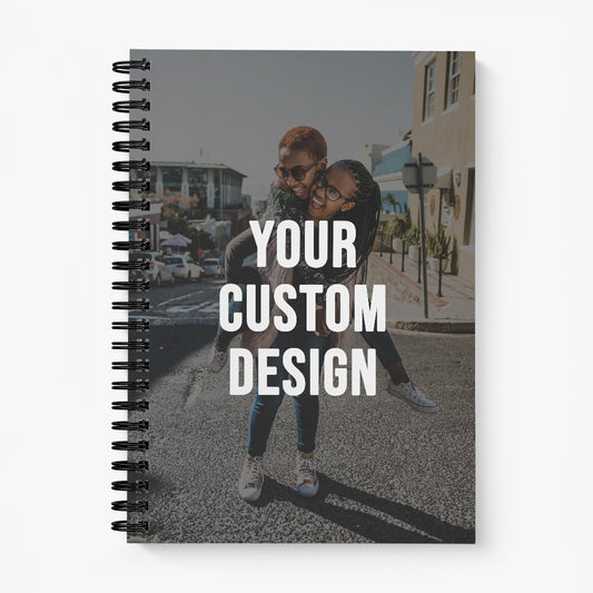Custom spiral notebook with personalized photo cover - durable wire binding