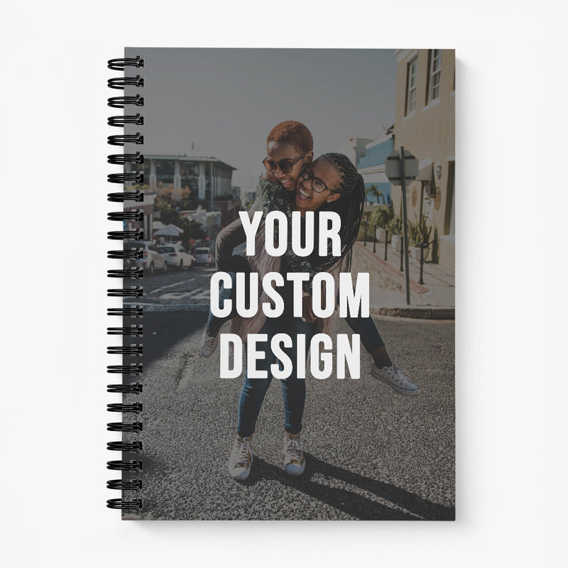 Custom spiral notebook with personalized photo cover - durable wire binding