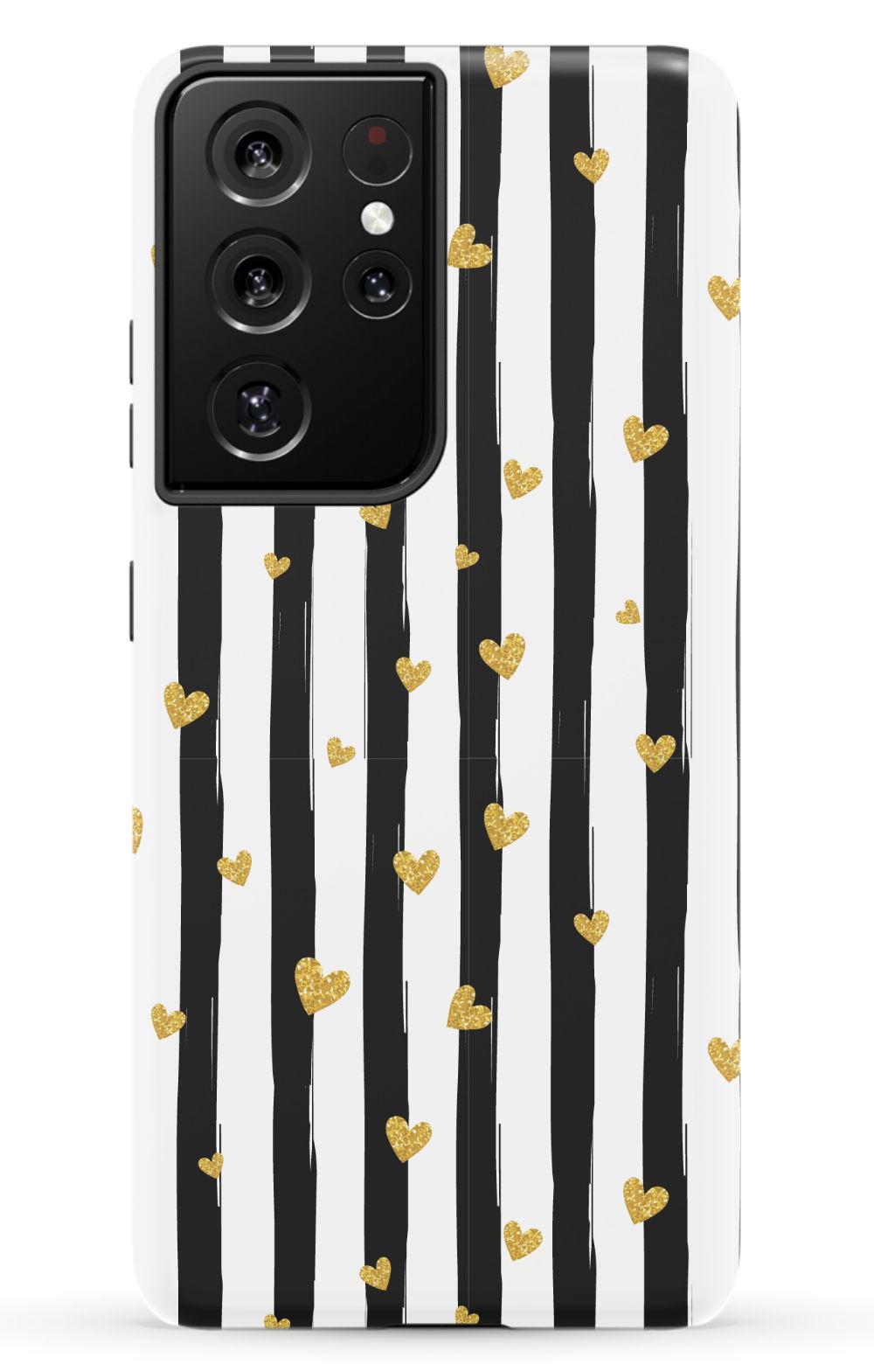 Personalized Stripes & Hearts Phone Case