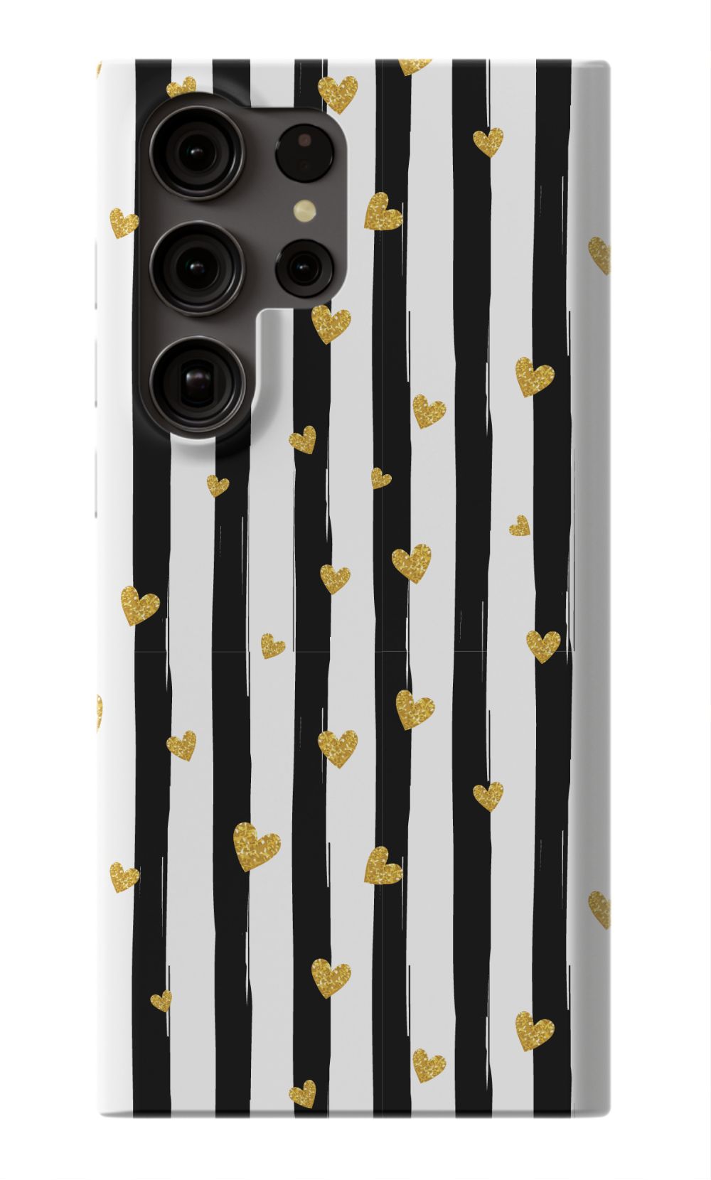 Personalized Stripes & Hearts Phone Case
