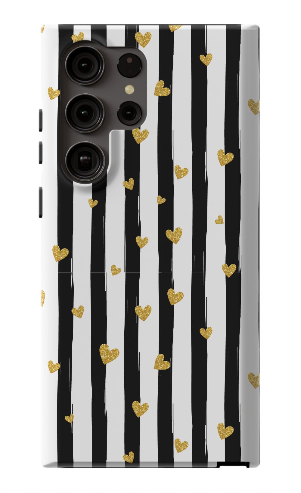 Personalized Stripes & Hearts Phone Case