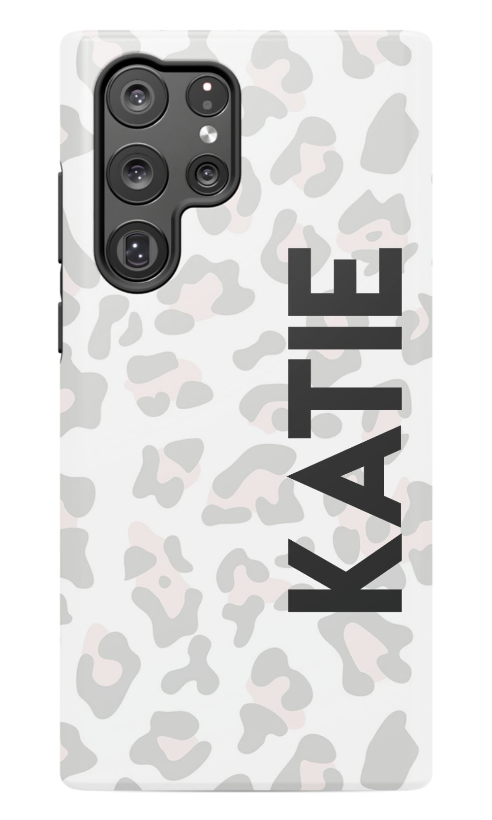 Personalized Grey Leopard Phone Case