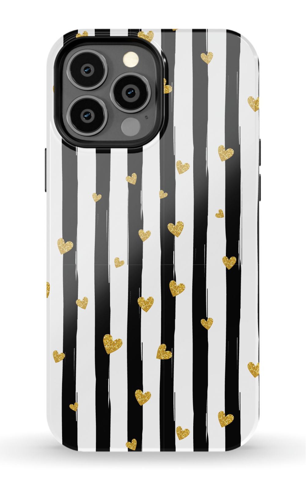 Personalized Stripes & Hearts Phone Case