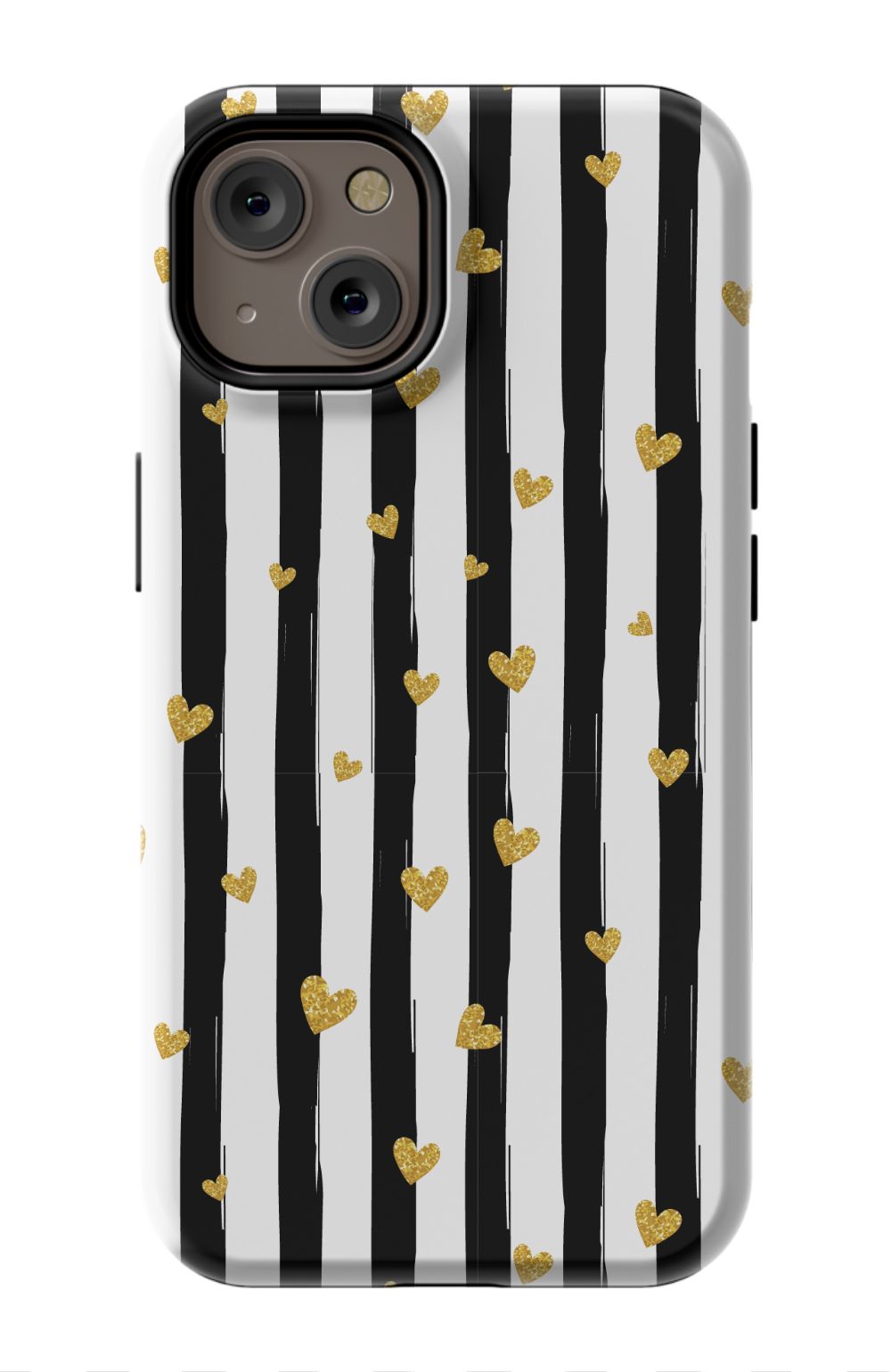Personalized Stripes & Hearts Phone Case