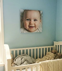 Custom canvas print in nursery with kids room decor